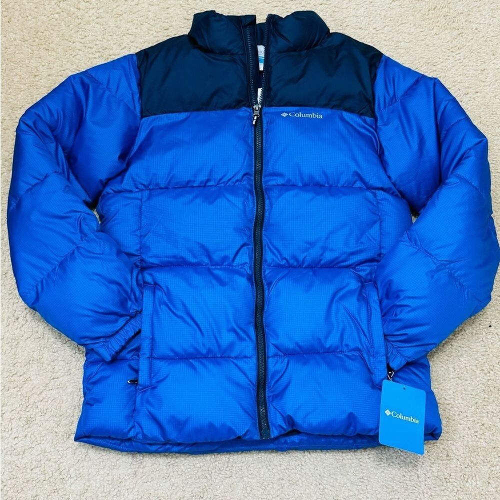 Columbia Kids' Puffect II Puffer Coat Jacket Collegite Navy Boy Sz M *DEFECT*